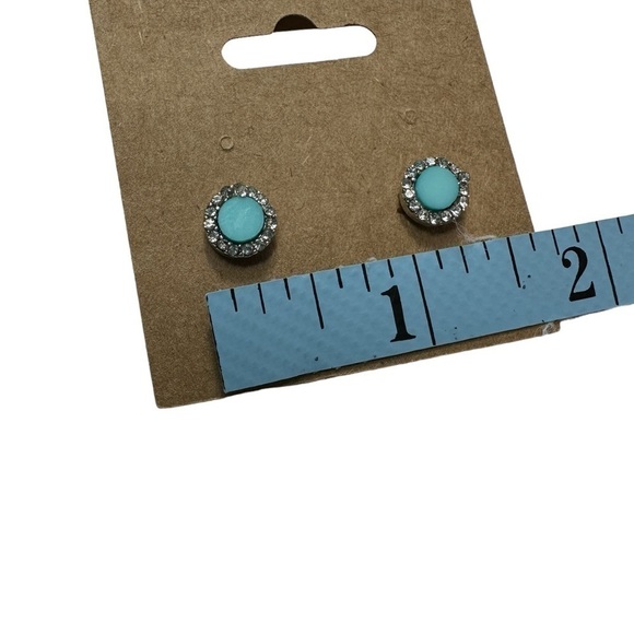 Round Turquoise Pierced Earrings - Picture 5 of 6